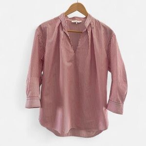 Sandro Red and White Striped Blouse